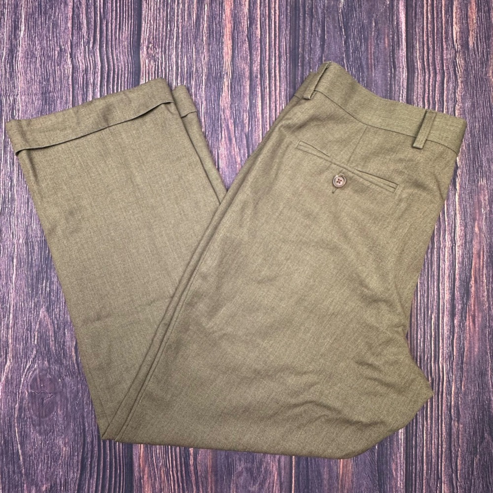 Ralph Lauren Dress Pants 32x30 Poly Rayon Blend Classic Pleated Cuffed Trousers - Picture 1 of 7